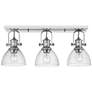 2_Hines 25 1/8" Wide Chrome 3-Light Semi-Flush With Seeded Glass more views