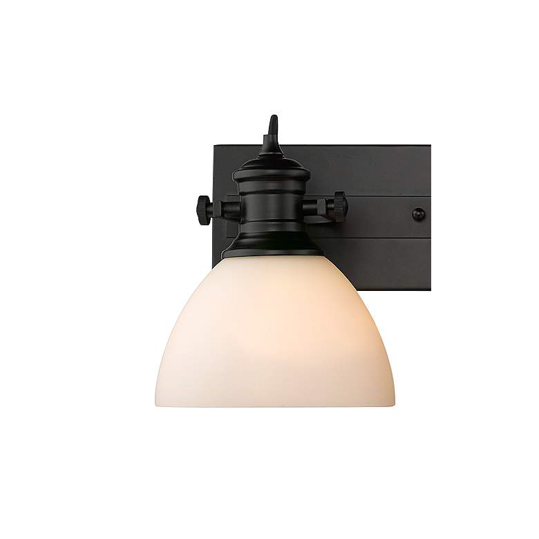Image 2 Hines 25 1/8 inch Wide Matte Black 3-Light Bath Light with Opal Glass more views