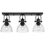 Hines 25 1/8" Wide Matte Black 3-Light Semi-Flush With Seeded Glass