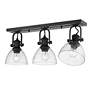 Thumbnail4 of Hines 25 1/8" Wide Matte Black 3-Light Semi-Flush With Seeded Glass more views