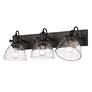 4_Hines 25 1/8" Wide Matte Black Bath Fixture With Clear Glass more views