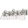 Hines 25 1/8" Wide Pewter 3-Light Bath Light with Seeded Glass