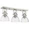 Hines 25 1/8" Wide Pewter 3-Light Semi-Flush With Seeded Glass