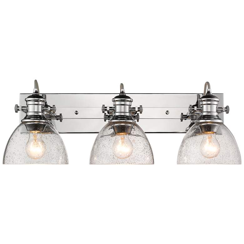 Image 1 Hines 25 1/4" Wide Chrome Metal 3-Light Bath Light