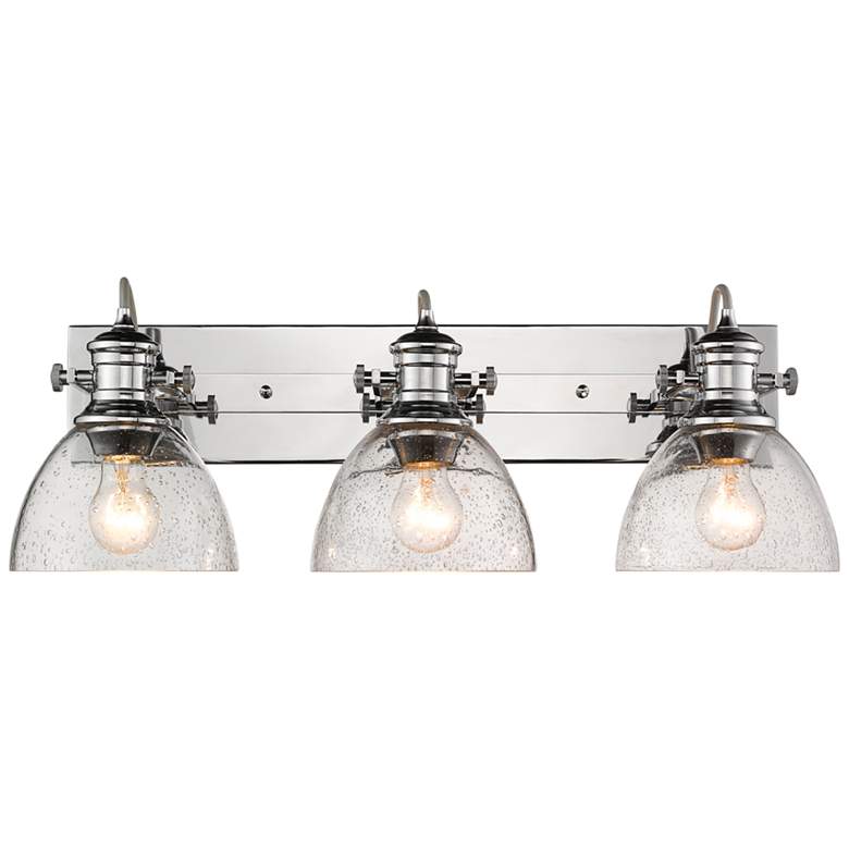 Image 1 Hines 25 1/4 inch Wide Chrome Metal 3-Light Bath Light