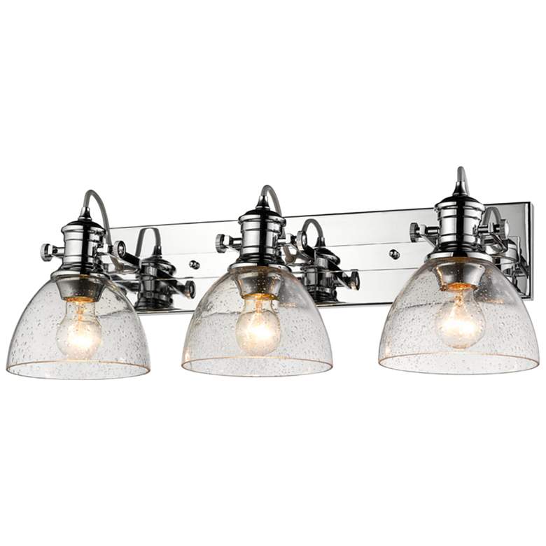 Image 3 Hines 25 1/4 inch Wide Chrome Metal 3-Light Bath Light more views