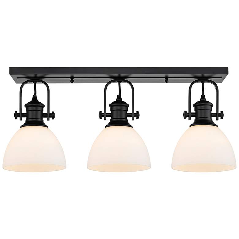 Image 1 Hines 25 1/4" Wide Matte Black 3-Light Ceiling Light