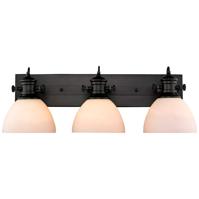Image 1 Hines 25 1/4" Wide Matte Black 3-Light Vanity Bath Light