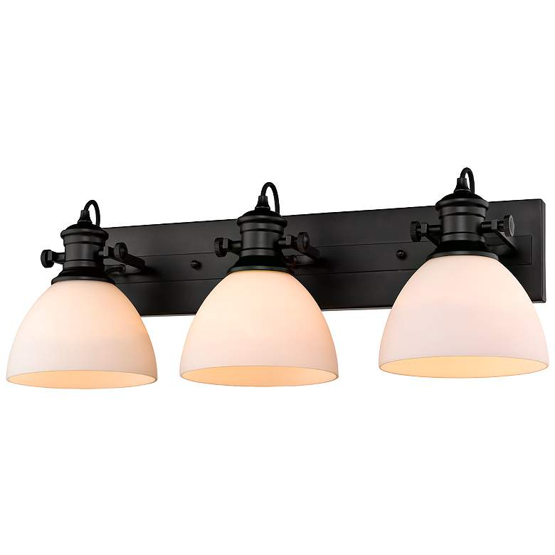 Image 3 Hines 25 1/4" Wide Matte Black 3-Light Vanity Bath Light more views