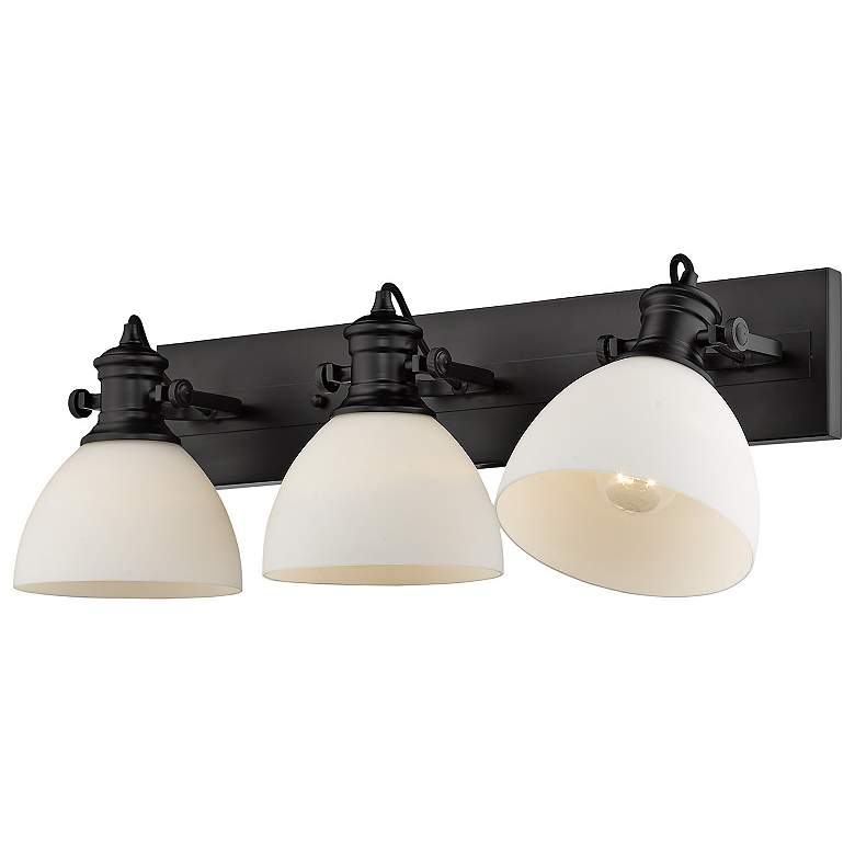 Image 4 Hines 25 1/4" Wide Matte Black 3-Light Vanity Bath Light more views