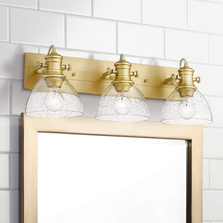 Image 1 Hines 25 1/4 inchW Brushed Champagne Bronze 3-Light Bath Light