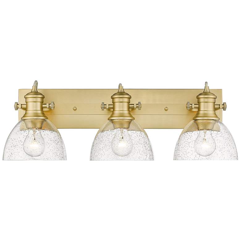 Image 6 Hines 25 1/4"W Brushed Champagne Bronze 3-Light Bath Light more views