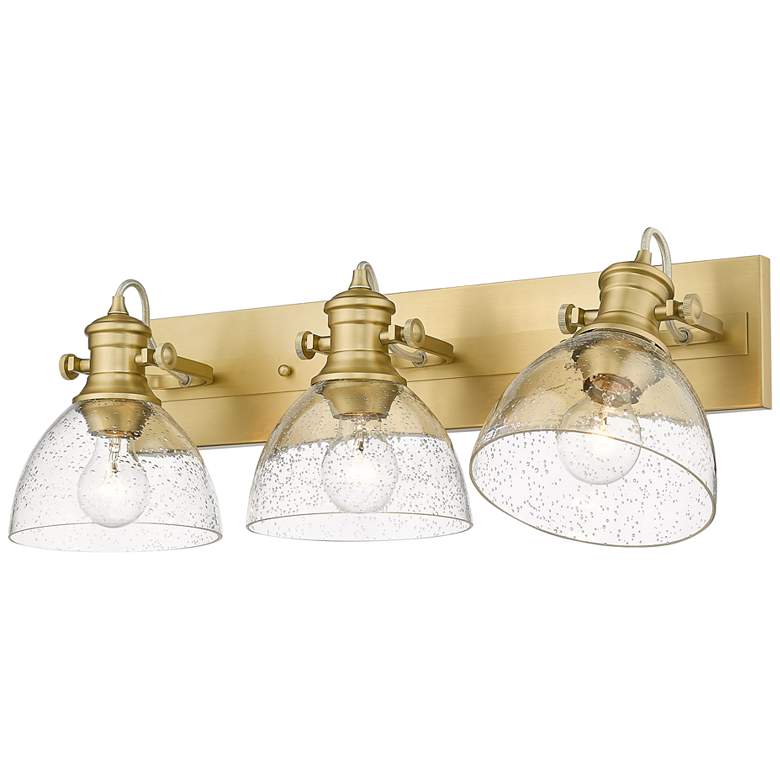 Image 7 Hines 25 1/4 inchW Brushed Champagne Bronze 3-Light Bath Light more views