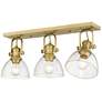 1_Hines 3-Light Semi-Flush in Brushed Champagne Bronze with Seeded Glass