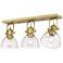 Hines 3-Light Semi-Flush in Brushed Champagne Bronze with Seeded Glass