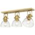 Hines 3-Light Semi-Flush in Brushed Champagne Bronze with Seeded Glass