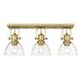 2_Hines 3-Light Semi-Flush in Brushed Champagne Bronze with Seeded Glass more views