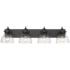 Hines 34 1/2" Wide 4-Light Matte Black and Seeded Glass Bath Light