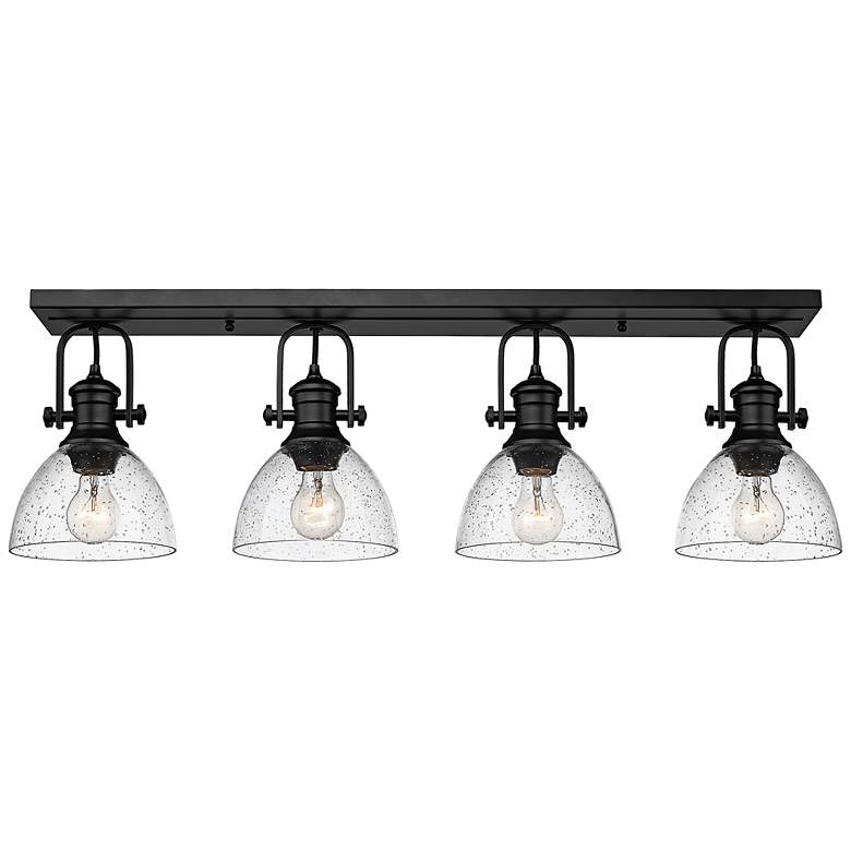 Image 1 Hines 34 1/2" Wide Matte Black 4-Light Ceiling Light