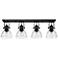 Hines 34 1/2" Wide Matte Black 4-Light Ceiling Light