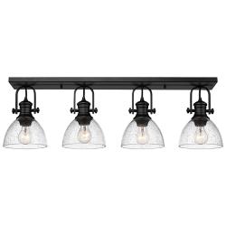 Hines 34 1/2" Wide Matte Black 4-Light Ceiling Light