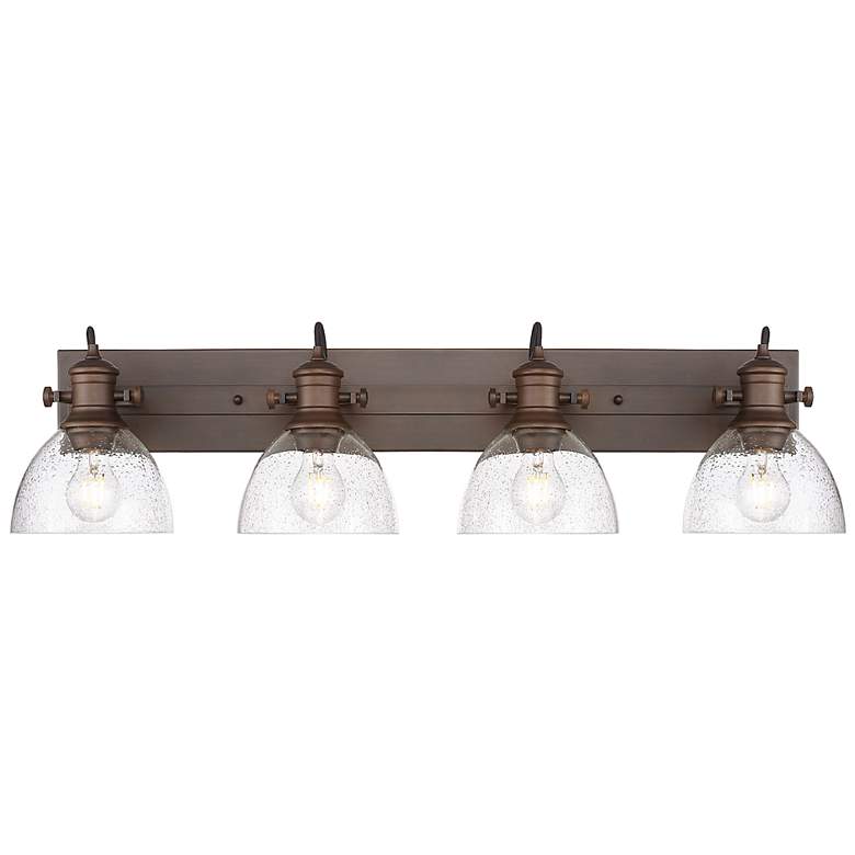 Image 2 Hines 34 1/2" Wide Rubbed Bronze 4-Light Vanity Bath Light more views