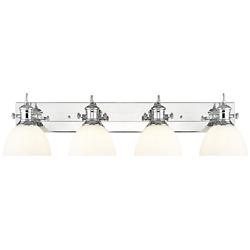Hines 4-Light Vanity Light in Chrome with Opal Glass