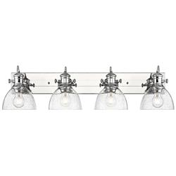 Hines 4-Light Vanity Light in Chrome with Seeded Glass
