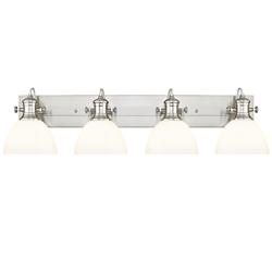 Hines 4-Light Vanity Light in Pewter with Opal Glass