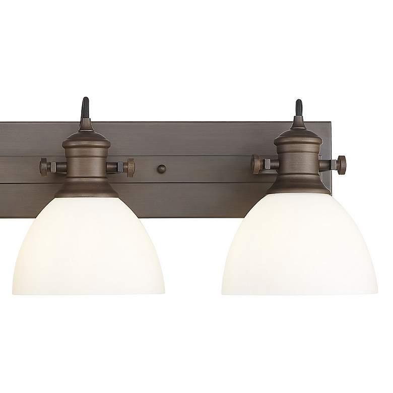 Image 2 Hines 4-Light Vanity Light in Rubbed Bronze with Opal Glass more views