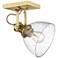 Hines 6 7/8" Brushed Champagne Bronze 1-Light Semi-Flush With Seeded G