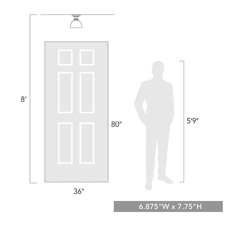 Image 6 Hines 6 7/8" Wide 1-Light Semi-Flush in Rubbed Bronze with Opal more views