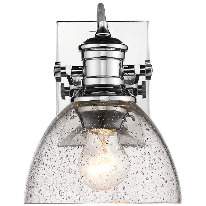 Image 1 Hines 6 7/8" Wide 1-Light Wall Sconce in Chrome with Seeded Glass