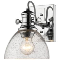 Hines 6 7/8" Wide 1-Light Wall Sconce in Chrome with Seeded Glass