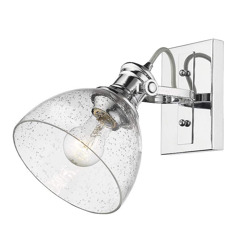 Image 4 Hines 6 7/8" Wide 1-Light Wall Sconce in Chrome with Seeded Glass more views
