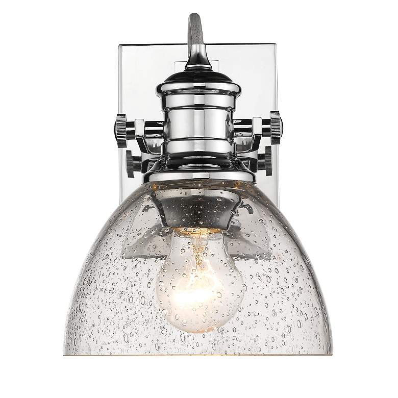 Image 5 Hines 6 7/8" Wide 1-Light Wall Sconce in Chrome with Seeded Glass more views