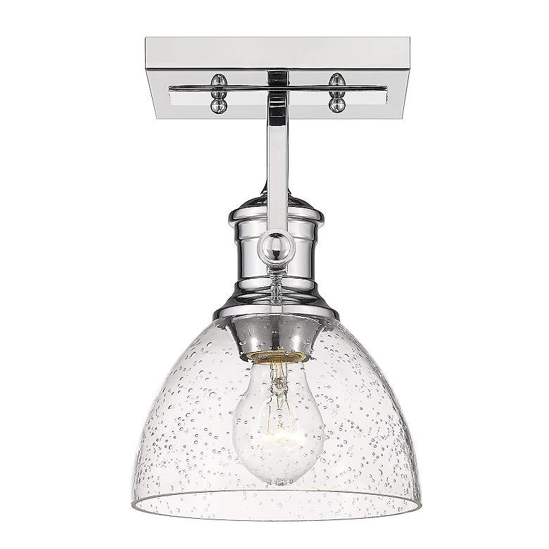 Image 6 Hines 6 7/8" Wide 1-Light Wall Sconce in Chrome with Seeded Glass more views