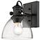Hines 6 7/8" Wide 1-Light Wall Sconce in Matte Black with Seeded Glass