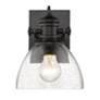 3_Hines 6 7/8" Wide 1-Light Wall Sconce in Matte Black with Seeded Glass more views