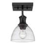 4_Hines 6 7/8" Wide 1-Light Wall Sconce in Matte Black with Seeded Glass more views
