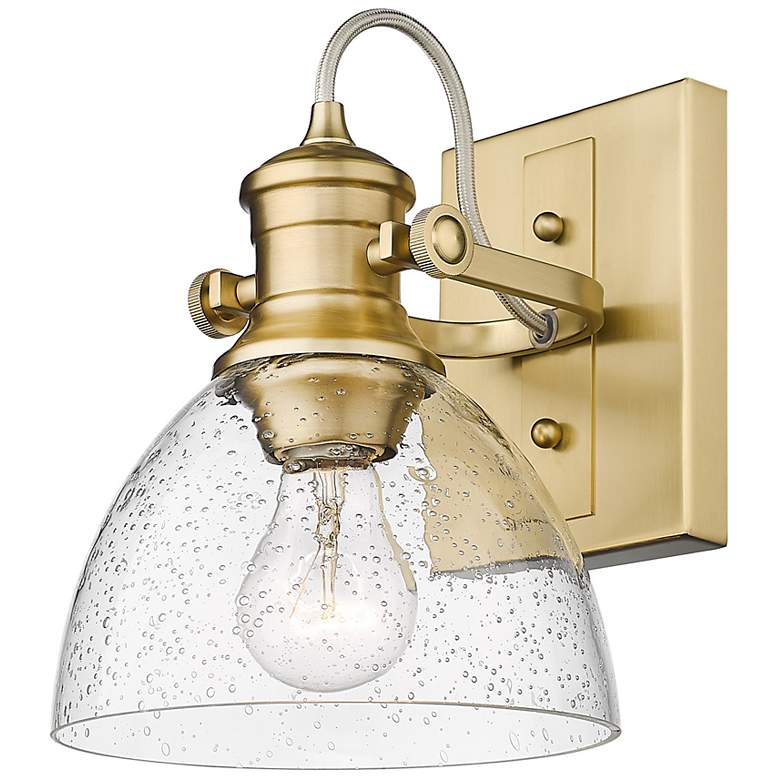 Image 2 Hines 6 7/8" Wide Brushed Champagne Bronze Wall Sconce with Seeded Gla