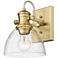 Hines 6 7/8" Wide Brushed Champagne Bronze Wall Sconce with Seeded Gla