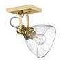 4_Hines 6 7/8" Wide Brushed Champagne Bronze Wall Sconce with Seeded Gla more views