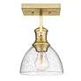 5_Hines 6 7/8" Wide Brushed Champagne Bronze Wall Sconce with Seeded Gla more views