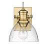 6_Hines 6 7/8" Wide Brushed Champagne Bronze Wall Sconce with Seeded Gla more views
