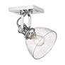 2_Hines 6 7/8" Wide Chrome 1-Light Semi-Flush With Seeded Glass more views