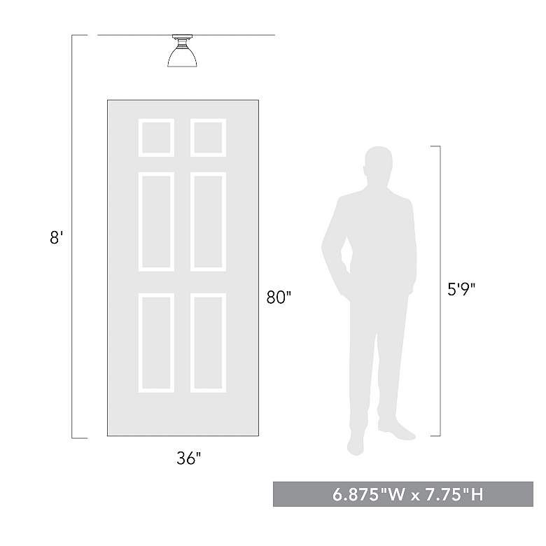 Image 4 Hines 6 7/8" Wide Matte Black 1-Light Semi-Flush With Opal Glass more views