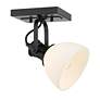 2_Hines 6 7/8" Wide Matte Black 1-Light Semi-Flush With Opal Glass more views