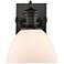 Hines 6 7/8" Wide Matte Black 1-Light Wall Sconce with Opal Glass