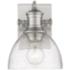 Hines 6 7/8" Wide Pewter 1-Light Wall Sconce with Seeded Glass